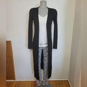 White House Black Market Ribbed Black Cardigan